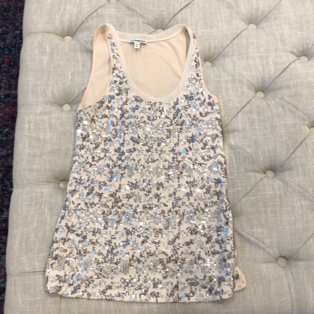 Express sequin tank top